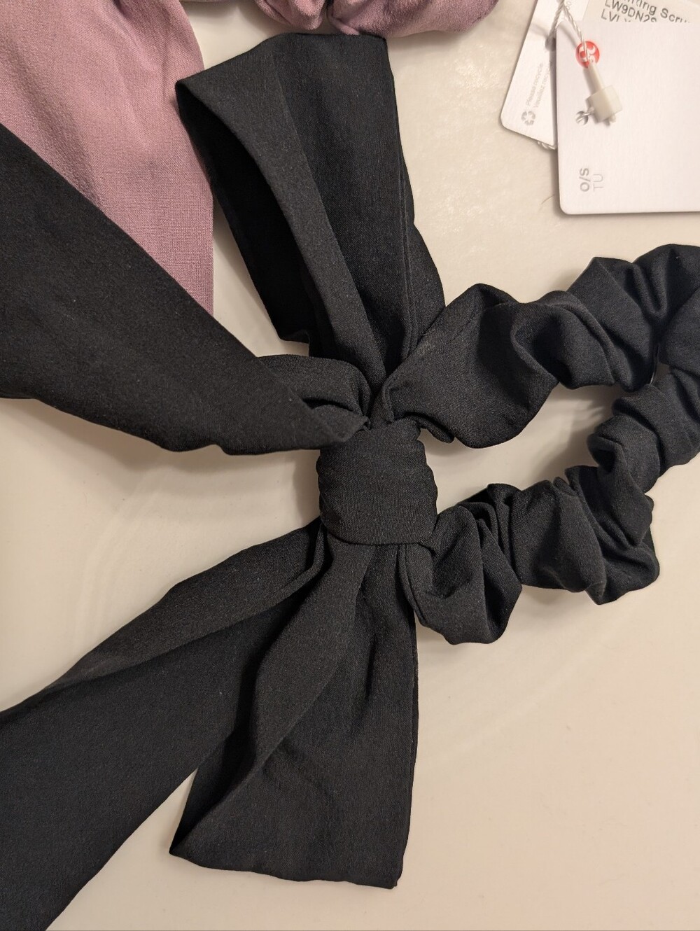 lululemon Bow Scrunchies - Black and Purple - Picture 3 of 4